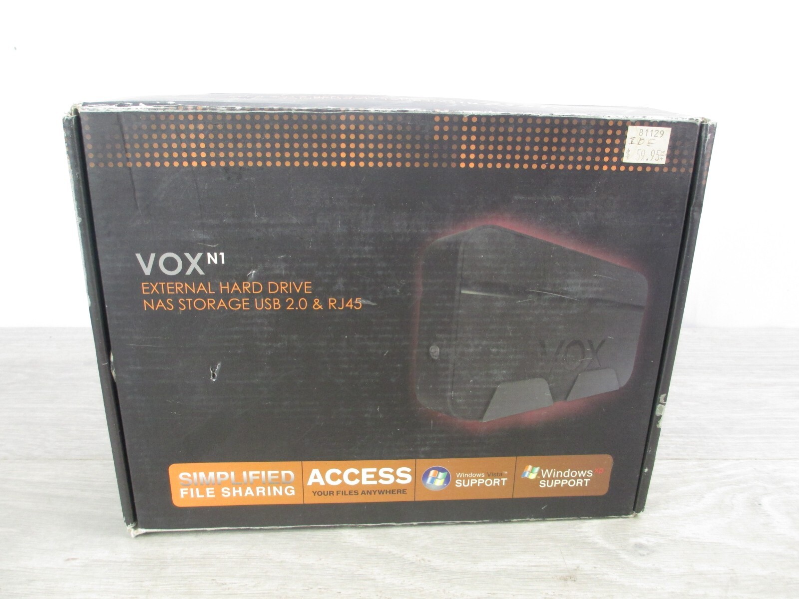VOX N1 External Hard Drive NAS Storage USB 2.0 & RJ45 Case Black-Great Condition