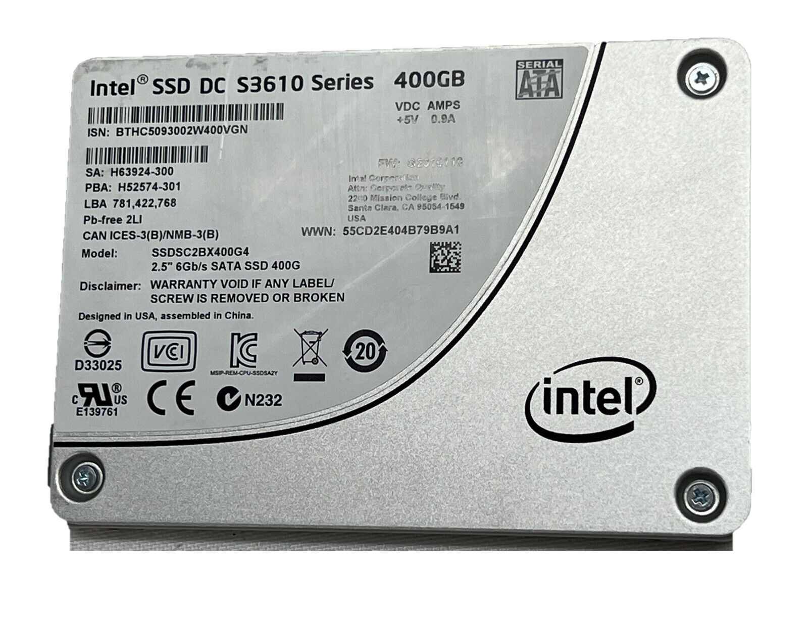 Intel 400GB 2.5