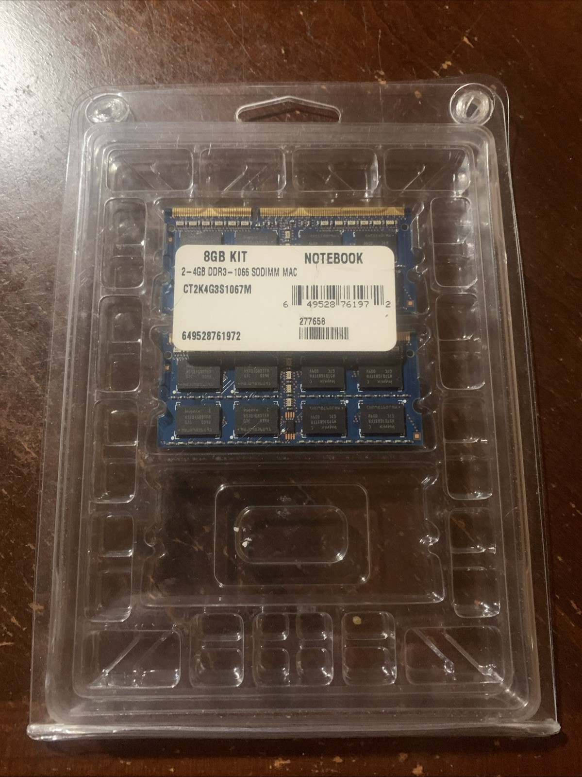 NIB Crucial by Micron Apple Mac Compatible Memory 8 GB (4GB x 2) Kit 