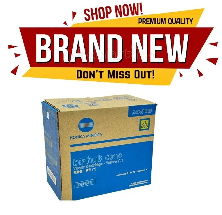 Genuine Konica Minolta TNP-51Y Yellow Toner OEM Bizhub C3110 A0X5235