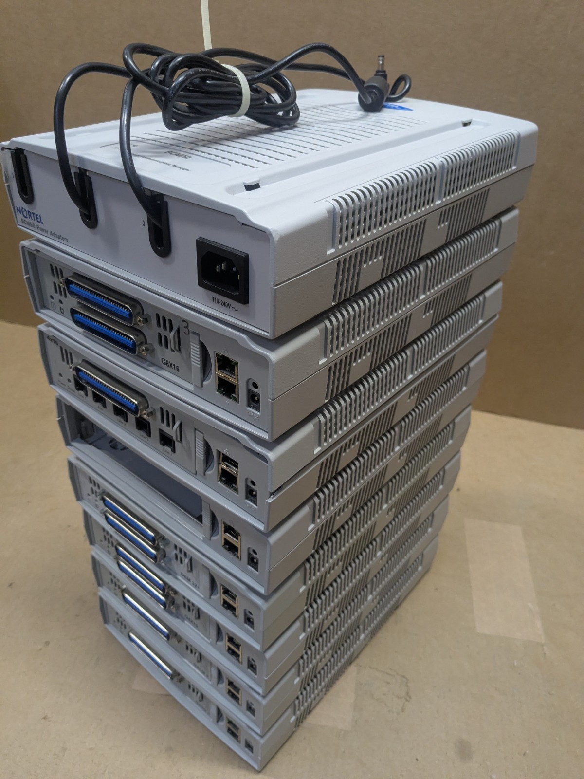 Lot of 7 Nortel BCM50 Expansion Module w/ Power Adapter