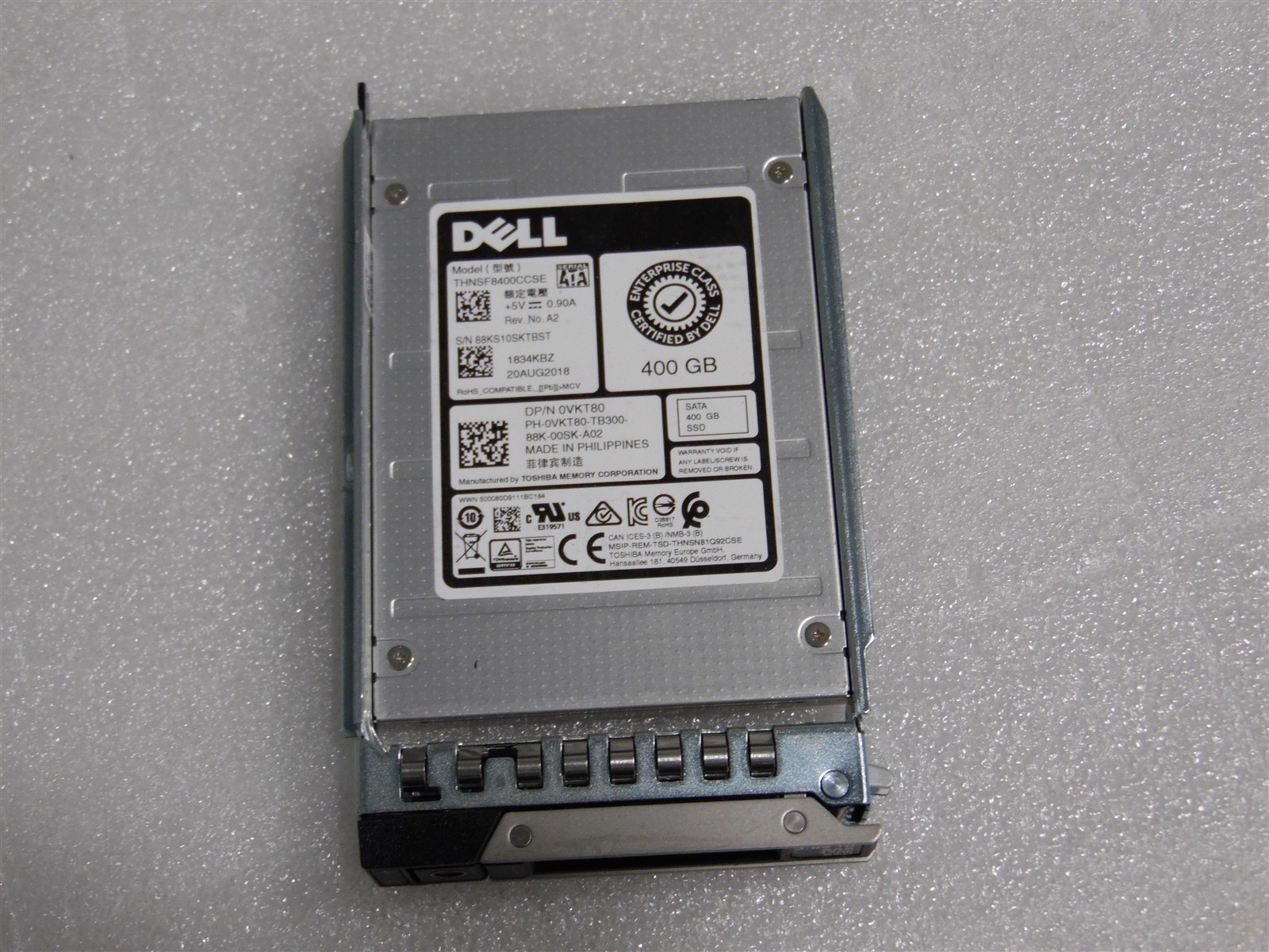 400GB 6G DELL SSD SATA 2.5" HDD R740 R750 R760 SERVER VKT80