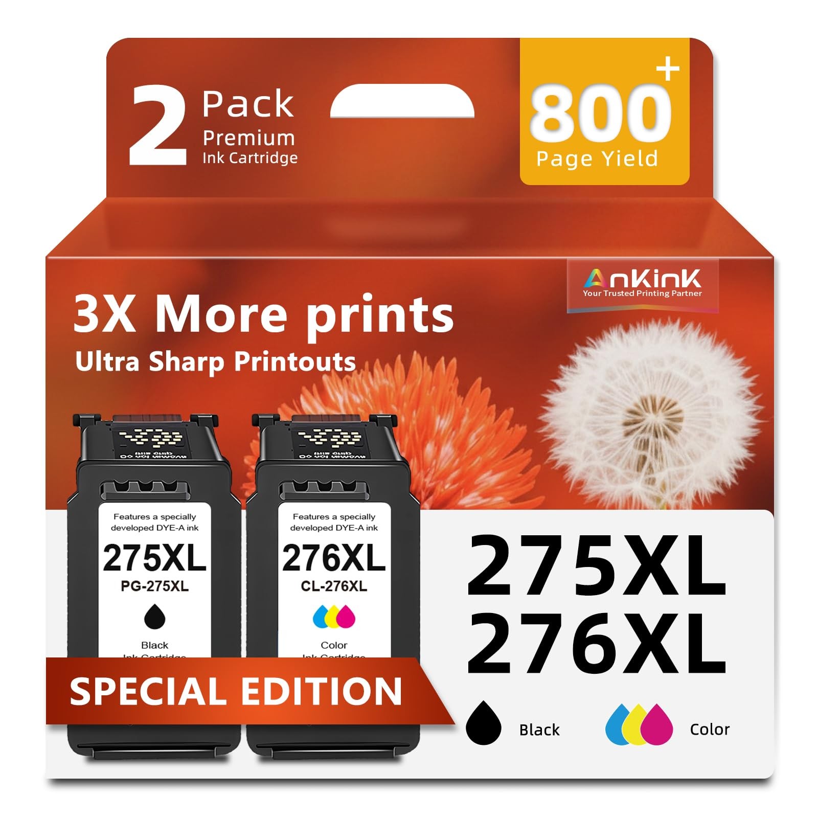 275XL 276XL Black Color Ink Replacement for Canon PG 275 CL 276 XL