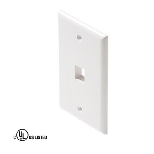 STEREN 1-Port Ivory Flush Mount Keystone Jack Wall Plate (310-201WH)