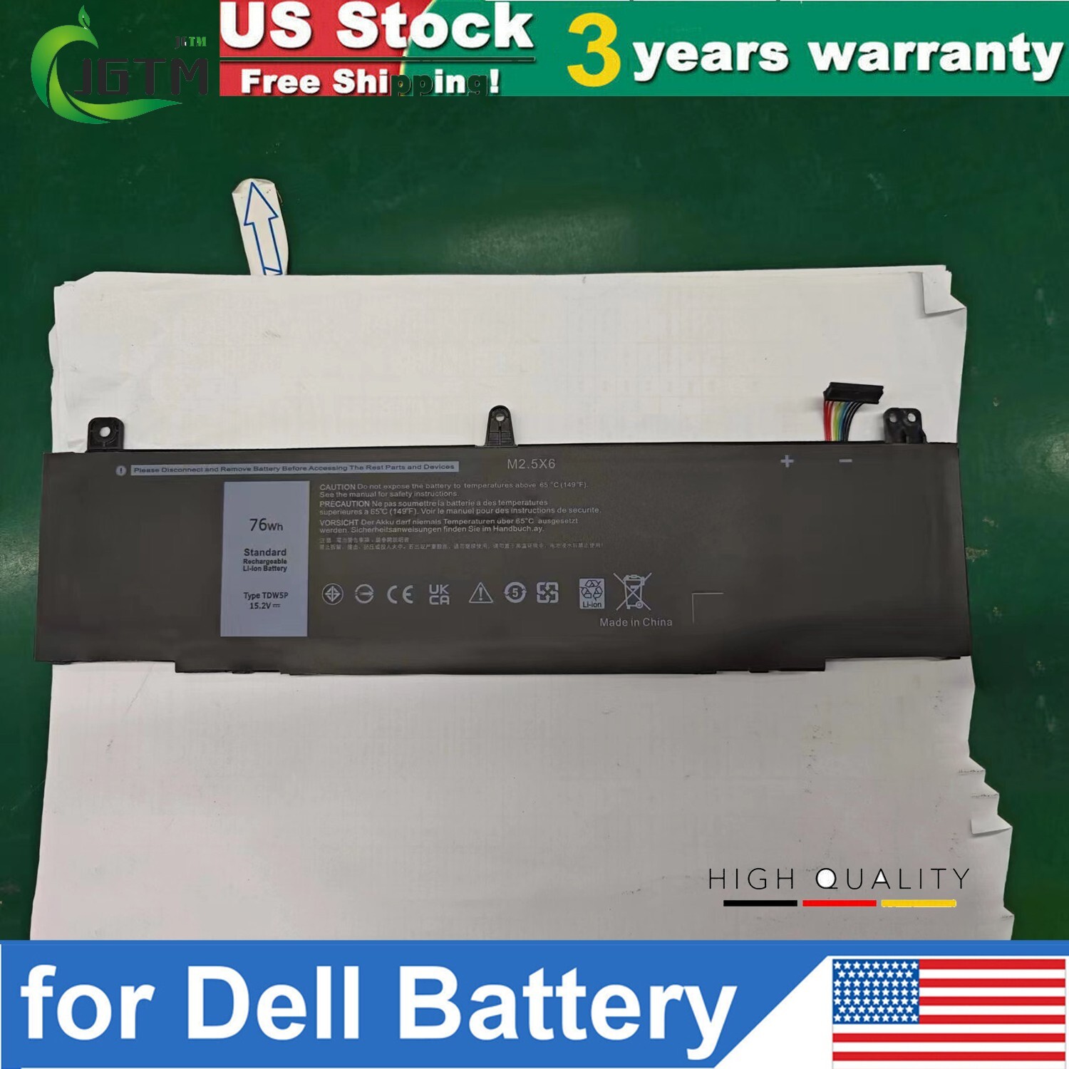 TDW5P Battery For Alienware 13 R3 ALW13C D1738 D2718 D2728 V9XD7 4RRR3 JFWX7 US