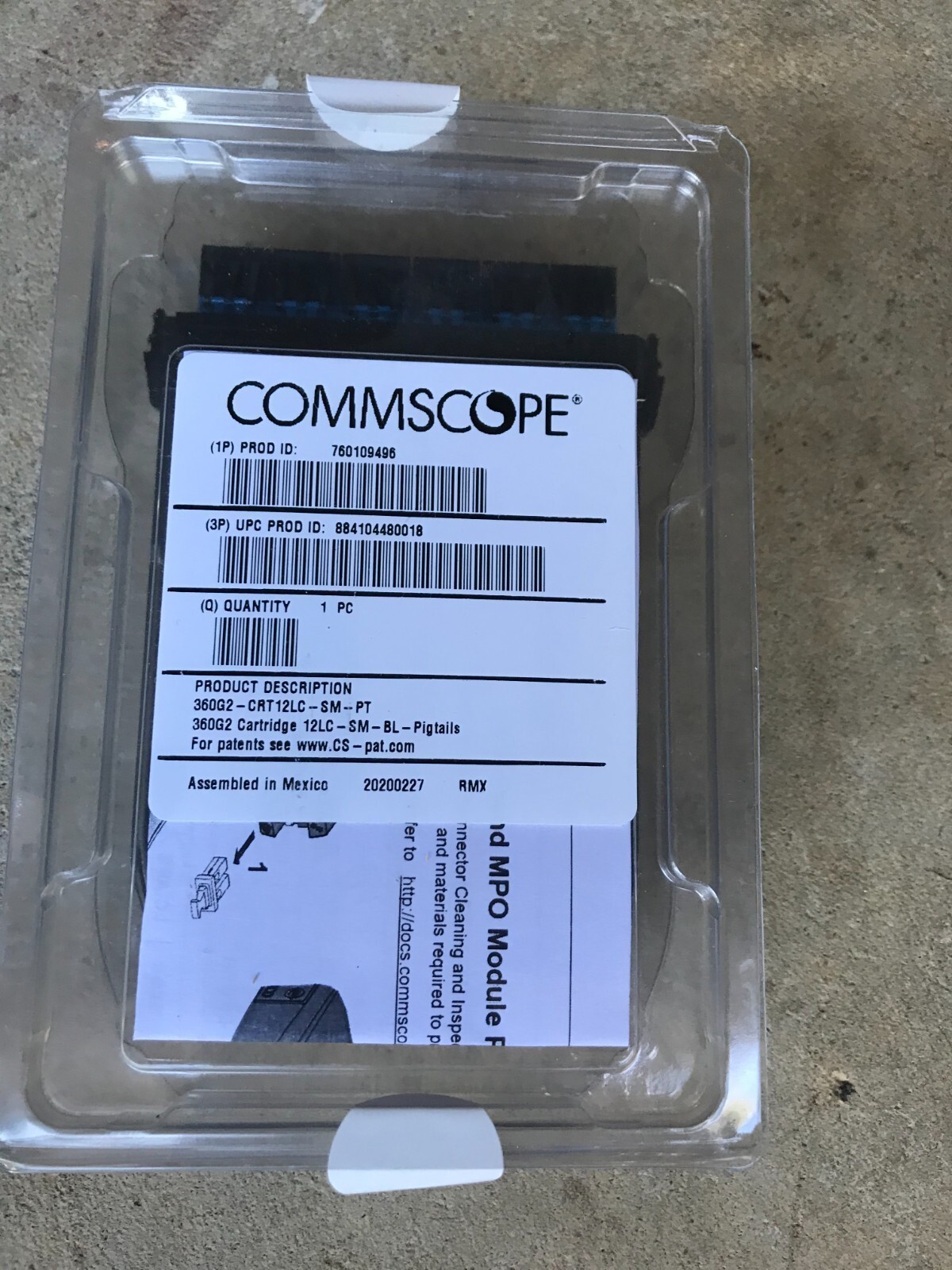 Brand New Commscope 760109496 Fiber Cartridges 360G2-CRT12LC-SM-PT