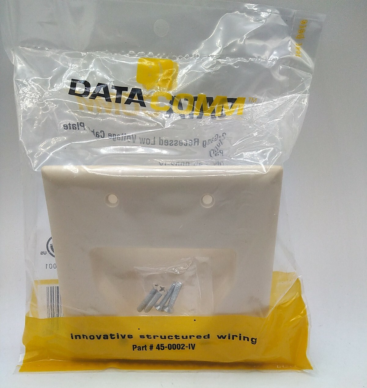 Datacomm 45-0002-IV 2 Gang Ivory Recessed Plate
