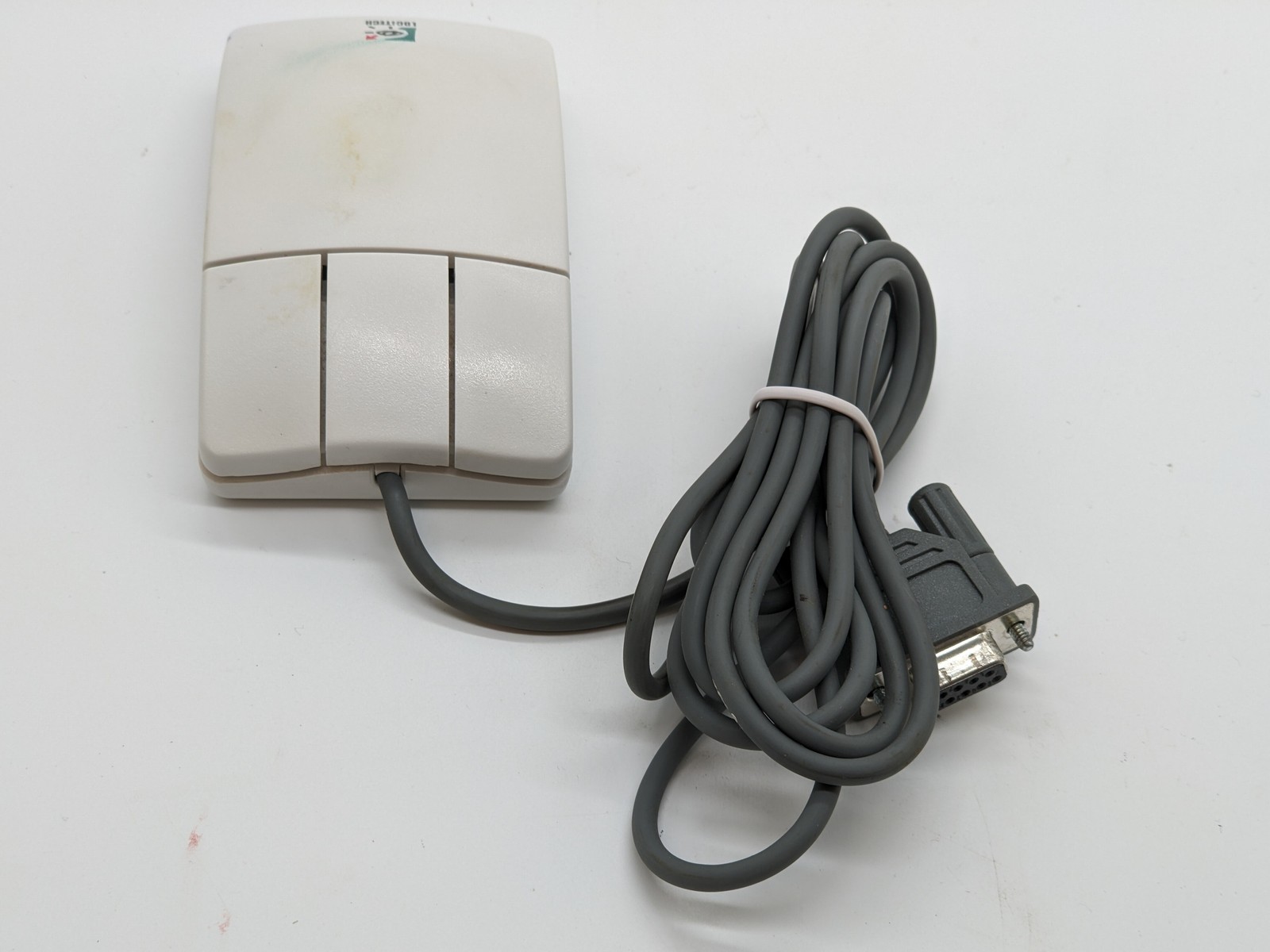 Vintage Logitech M-M30 Serial Ball Mouse 3-Button Beige DB9 Wired PC Retro