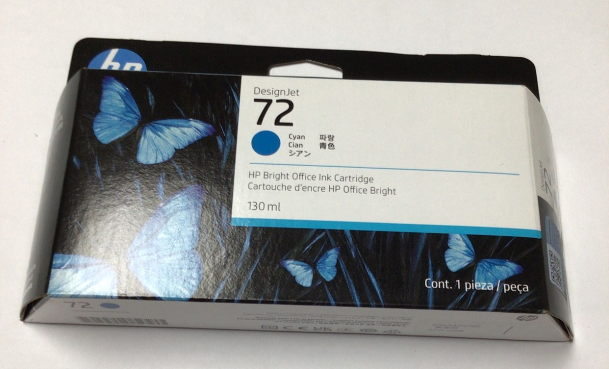 Genuine HP 72 DesignJet Cyan Ink 2025 C9371A Design Jet T610 T770