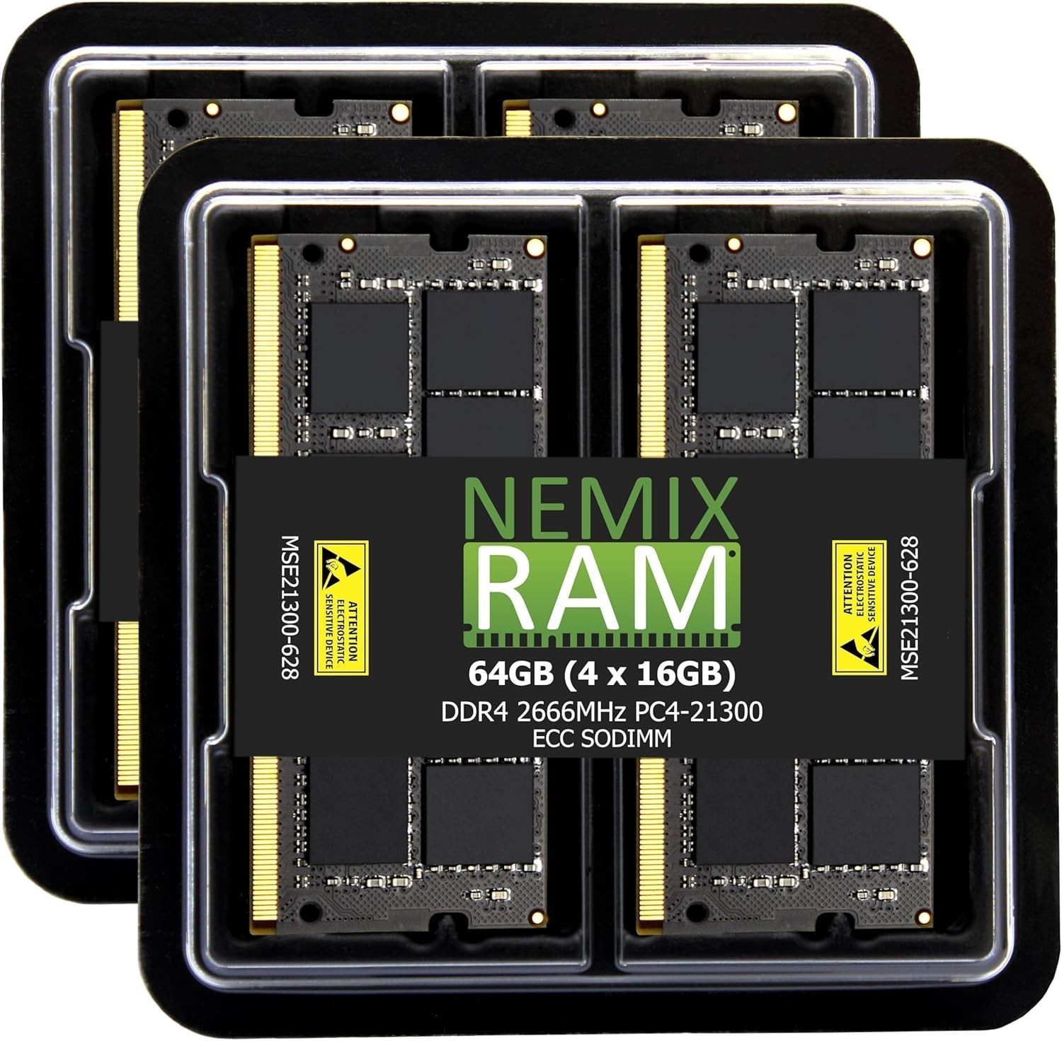 NEMIX RAM 64GB (4X16GB) DDR4 2666MHZ PC4-21300 2Rx8 1.2V CL19 260-PIN ECC