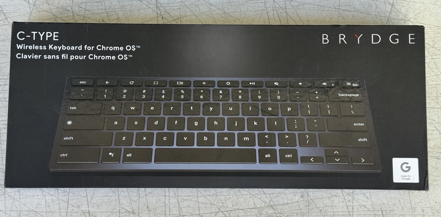 Brydge C-Type Wireless Bluetooth/USB Wired Desktop Keyboard for Chrome OS