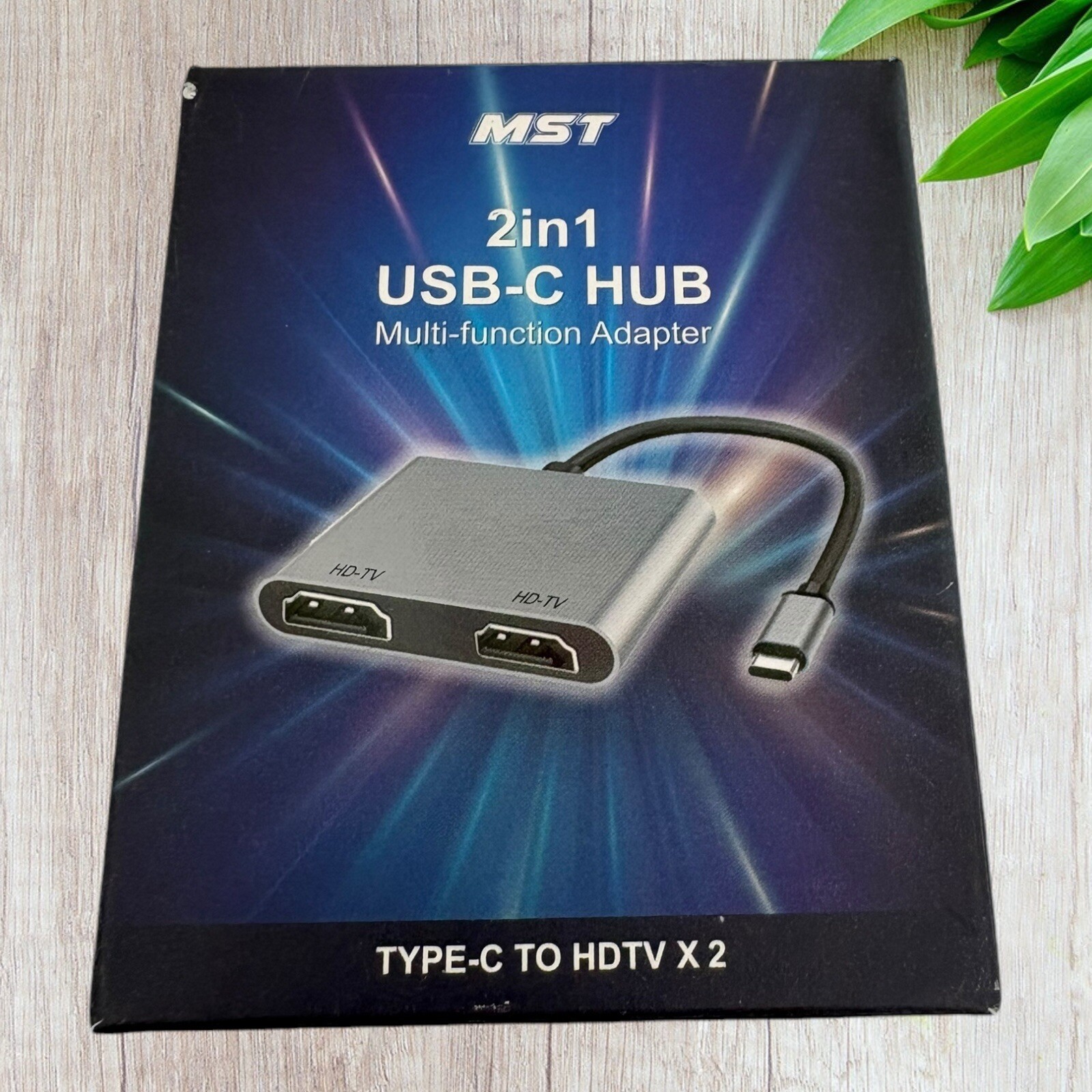 MST 2 IN 1 USB C Hub Type C to HDTV x 2 Multi function Adapter
