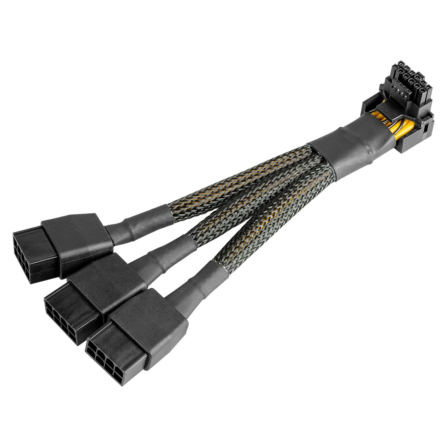 16Pin GPU Cable to 3X 8 Pin Pcie Extension - 16AWG PCIE 15 centimeters, Black