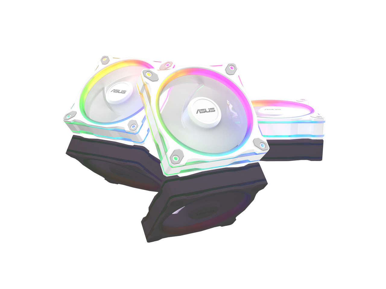 ASUS Prime MR120 ARGB fan white triple pack, 28mm extra-thick frame, quiet,