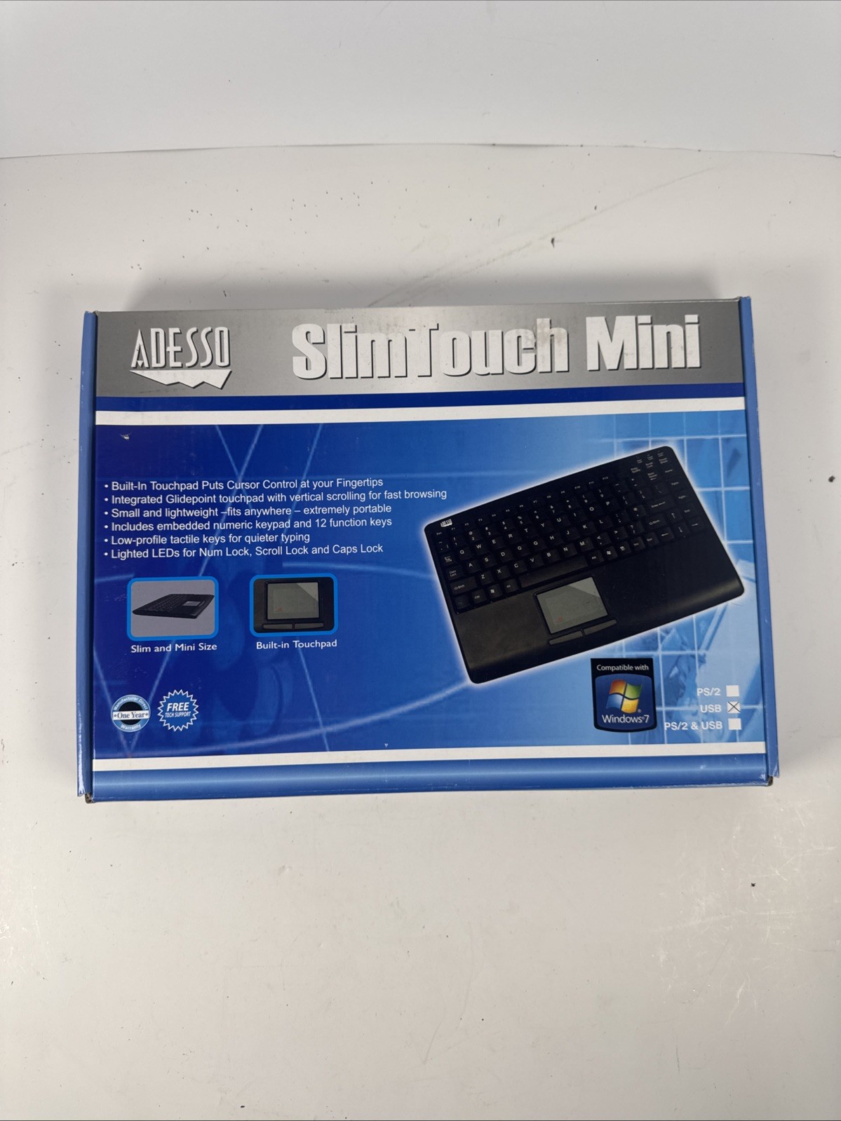 Adesso AKB-410UB USB-Wired Mini Keyboard New Inbox, M1