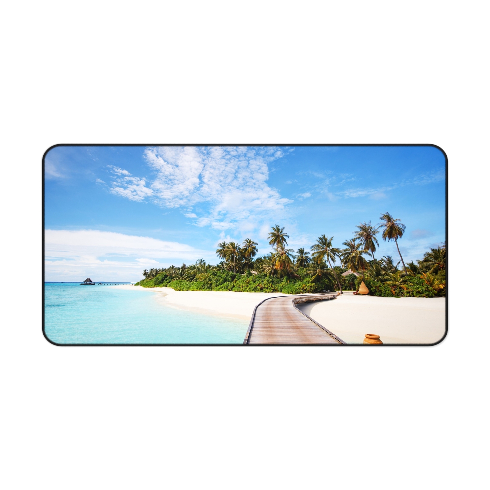 Beach Pad Protector, Tropical Beach Desk Mat, Laptop Desk Pad, Computer Desk Mat
