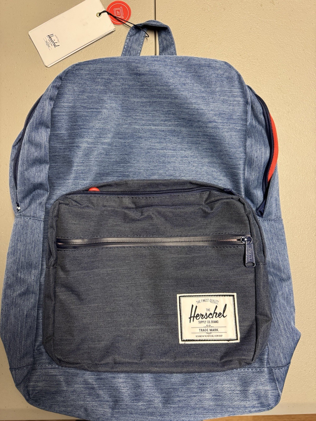 Herschel Classic Pop Quiz 22L Laptop Backpack Blue Jean 17.5” H x 11.75” W x 6 D