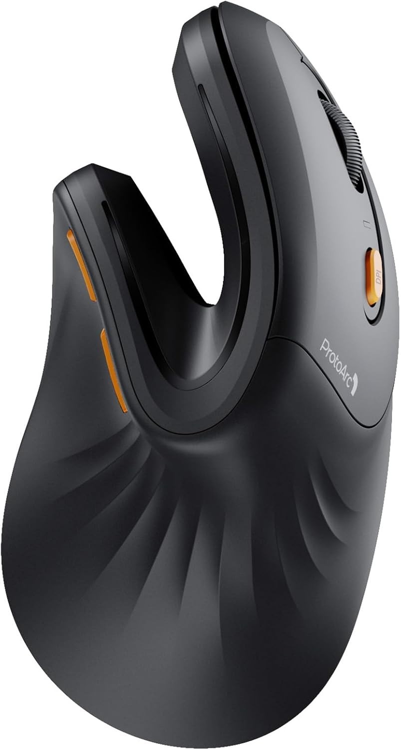 ProtoArc Ergonomic Vertical Rechargeable Wireless Mouse EM11 NL Black