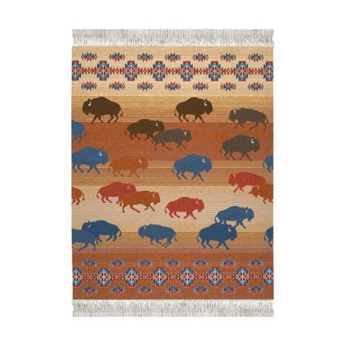 FiberLok Mouse Rug Pendleton Prairie Rush Hour Bison Buffalo 7.125X10.25 USA