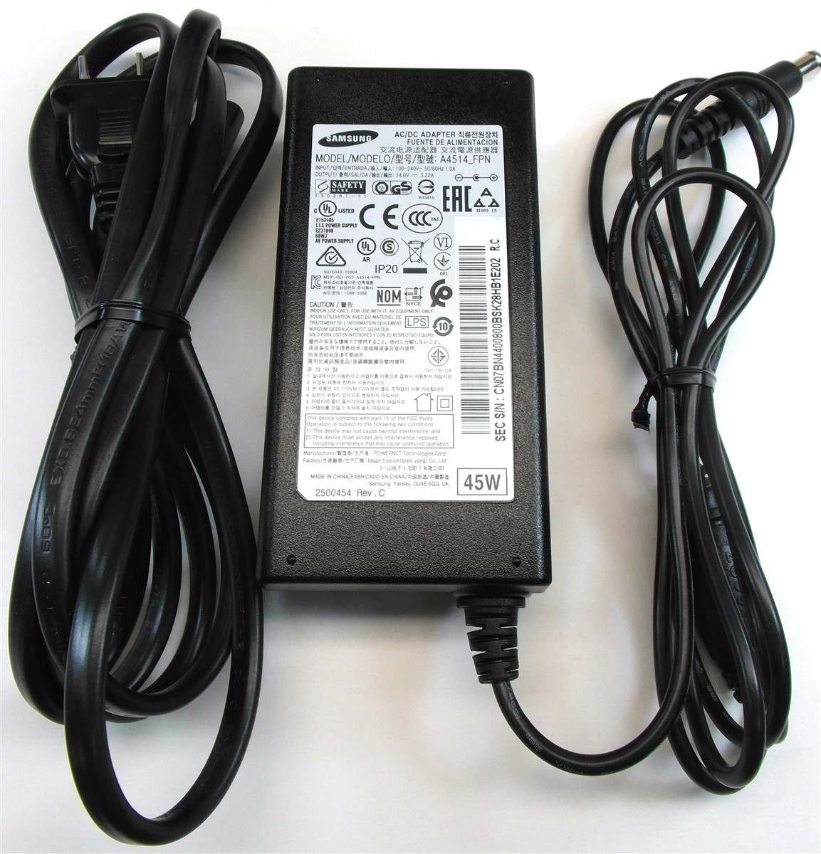 Genuine Samsung Monitor TV AC/DC Adapter Power Supply A4514_FPN 14V 3.22A 45W