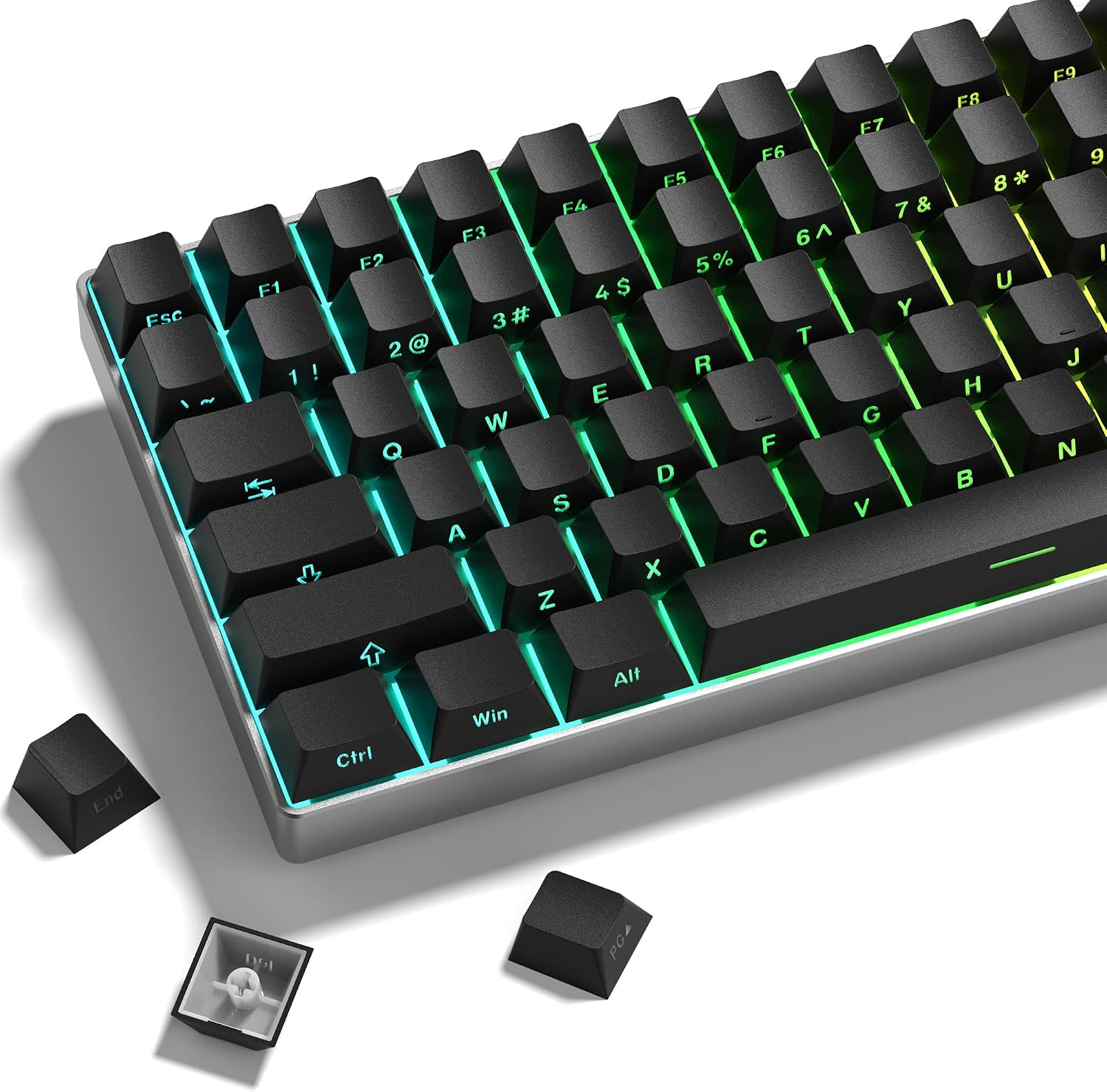 Dagaladoo Shine through Keycaps Set,Double Shot PBT Keycaps Black
