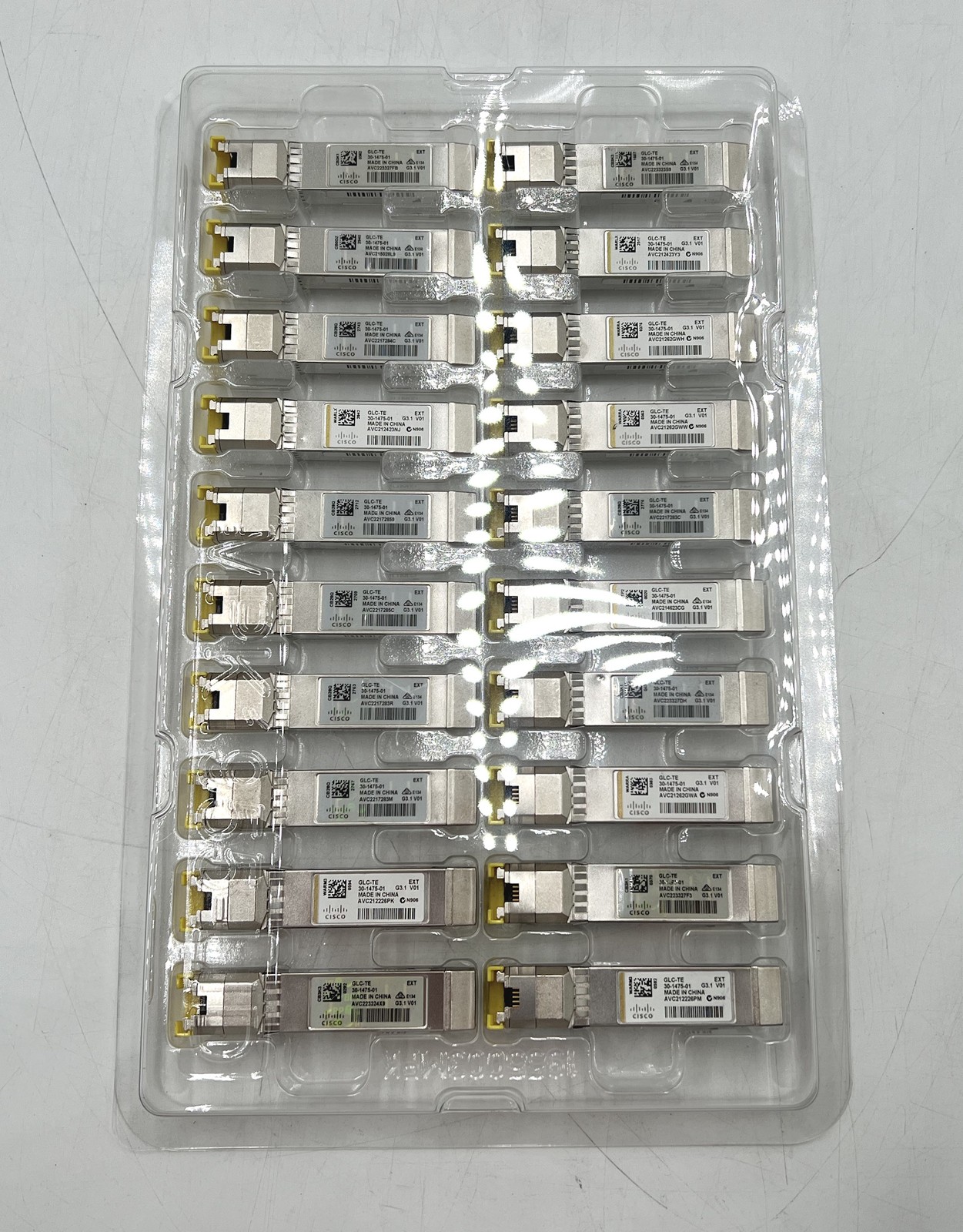 Lot of 20 Cisco GLC-TE Transceiver Modules - Plastic Variant