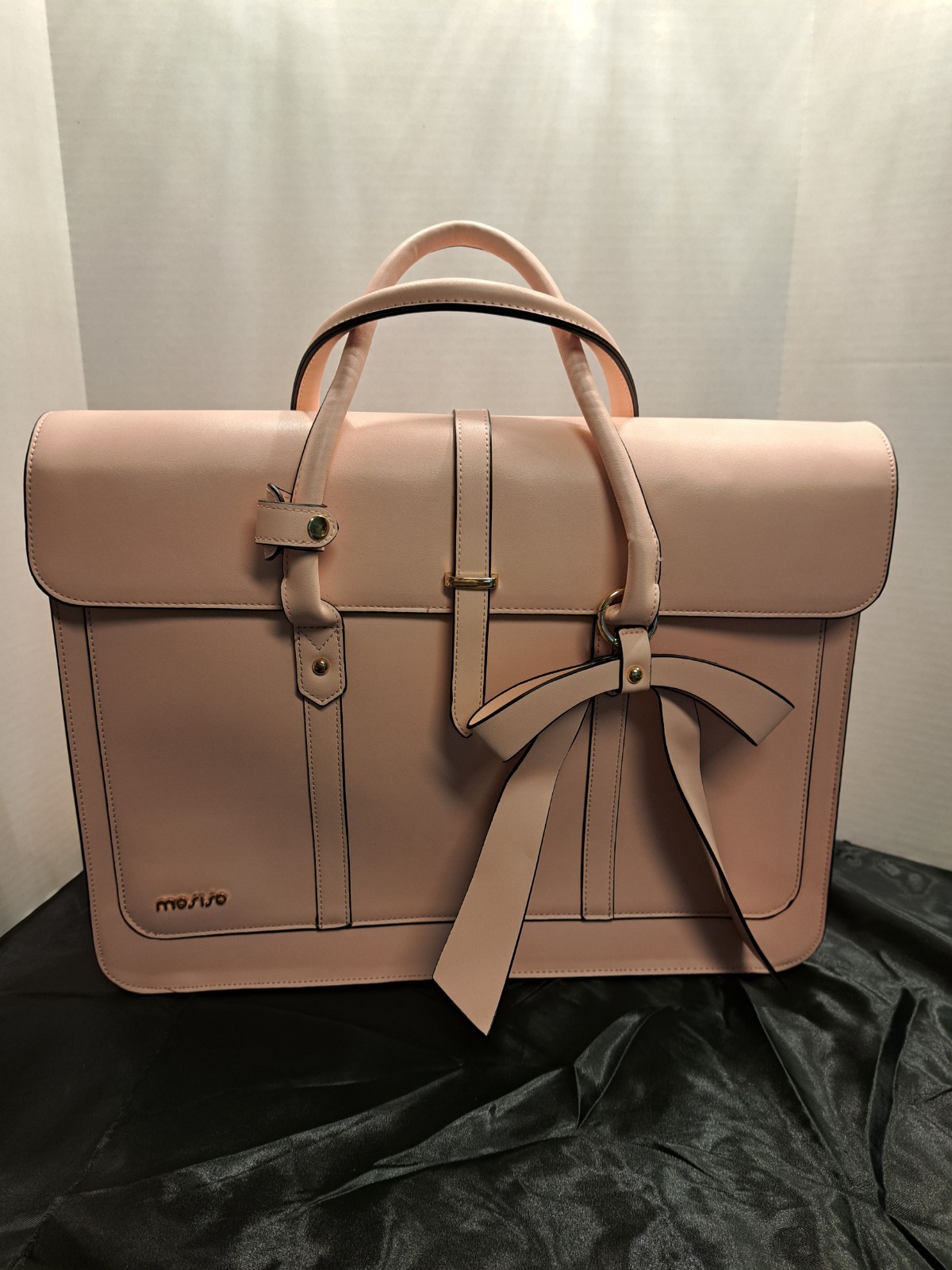 MOSISO Light Pink Laptop/Computer Bag w/ Bow & Straps