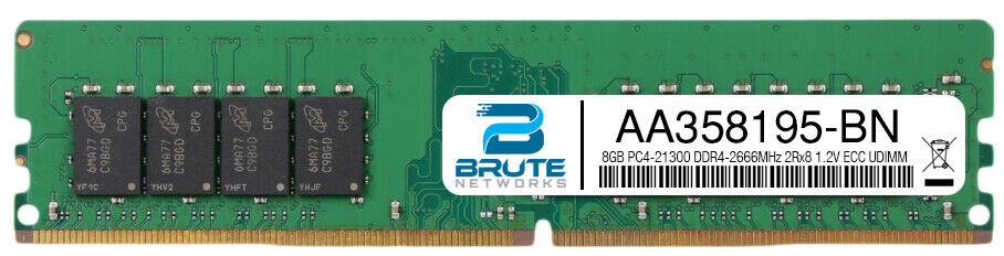 AA358195 - Dell Compatible 8GB PC4-21300 DDR4-2666MHz 2Rx8 1.2V ECC UDIMM