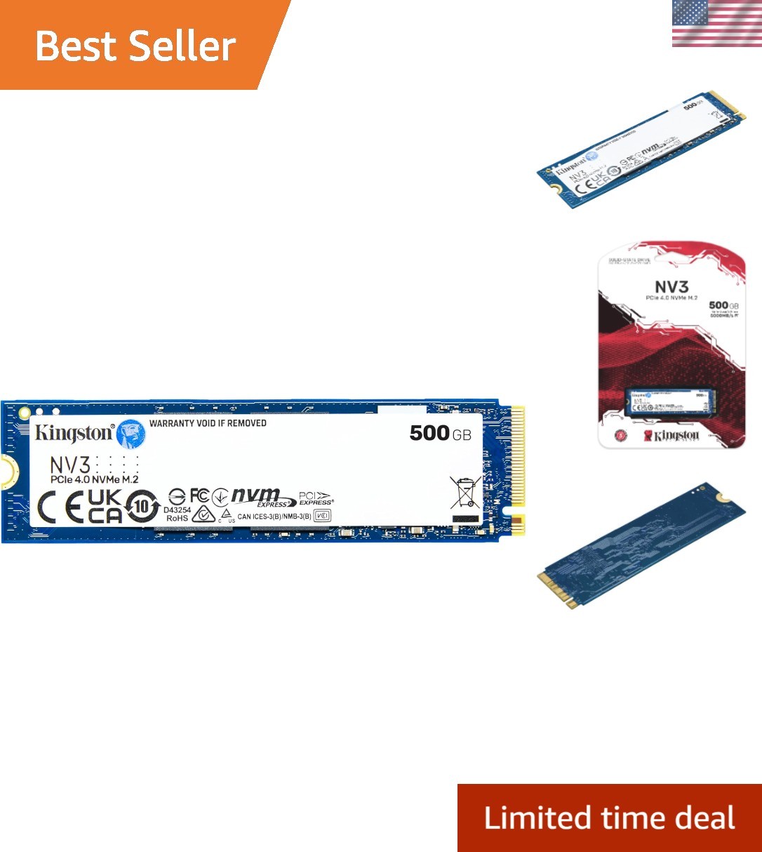 High-Performance 500GB NV3 NVMe SSD - Up to 5000MB/s for Gamers & Creators