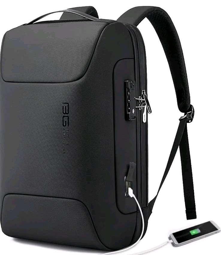 BANGE Anti Theft Business Backpack Fits 15.6 Inch Laptop With Charger Black New