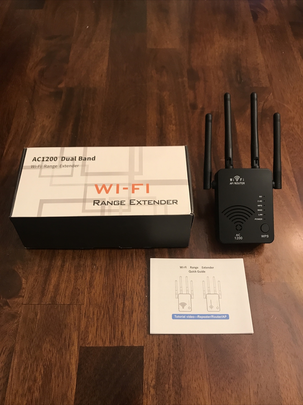 AC 1200m Dual Band Wifi AP Router Repeater Extender black New. Open Box