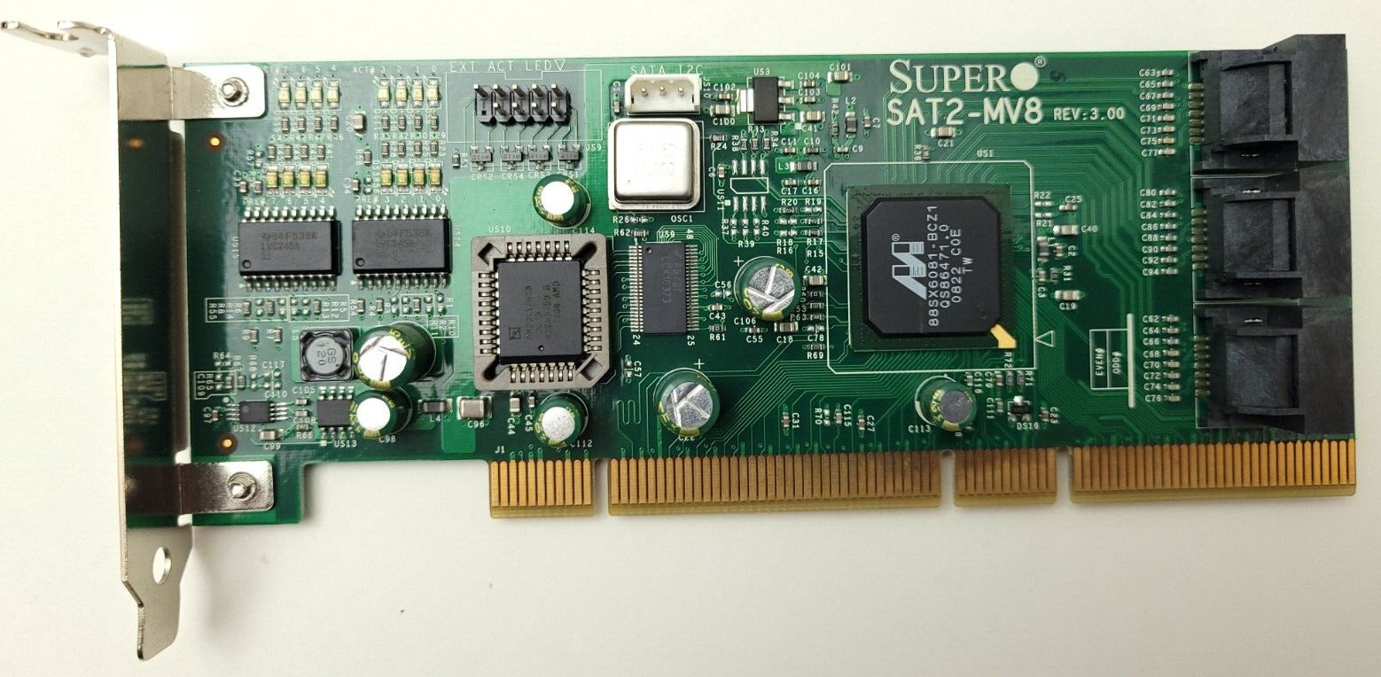 Supermicro AOC-SAT2-MV8 8-port SATA Controller w/ Low Profile Bracket 64-bit PCI