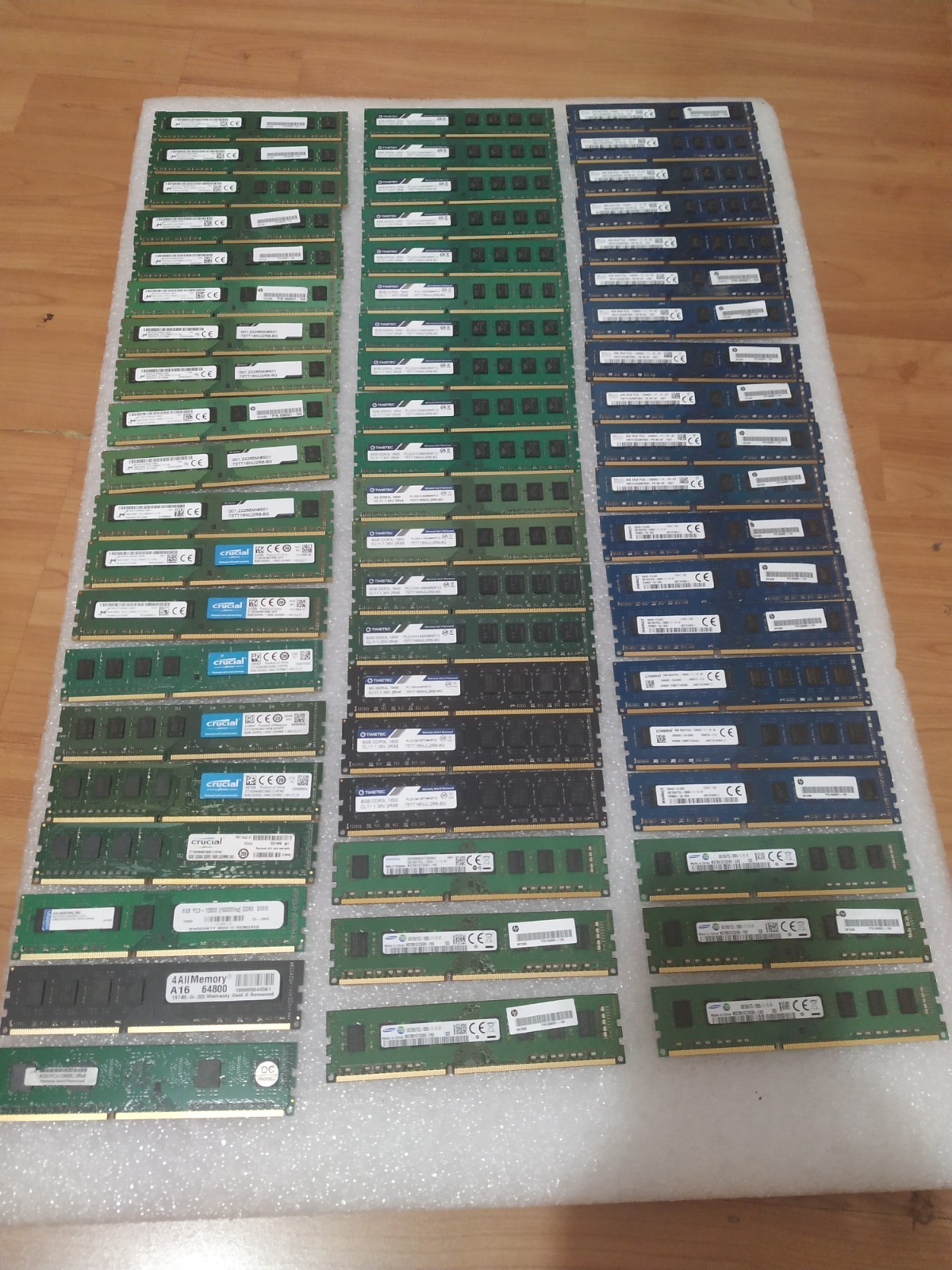 Lot of 60 Mixed Brand 8GB DDR3 2Rx8 PC3 PC3L-12800U Desktop Memory