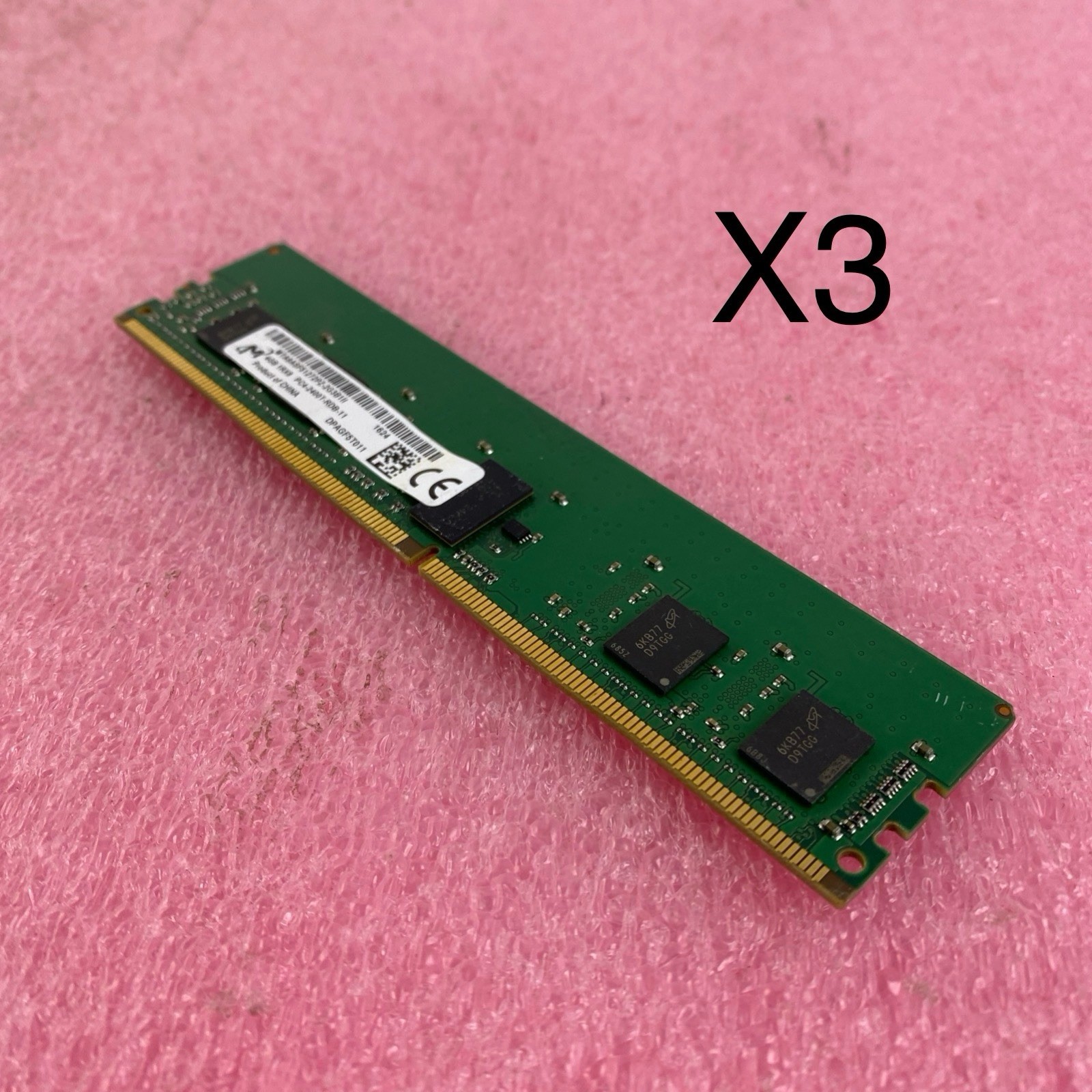 Micron 4GB DDR4 PC4-2400T Desktop Memory Ram MTA9ASF51272PZ-2G1II - Lot of 3