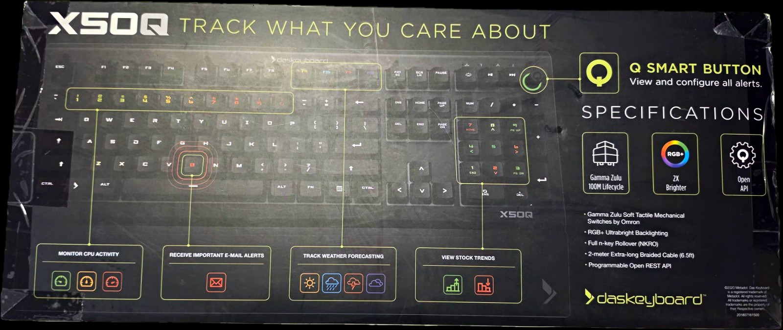 Das Keyboard X50Q RGB Illuminated Programmable Wired Gaming Keyboard Black