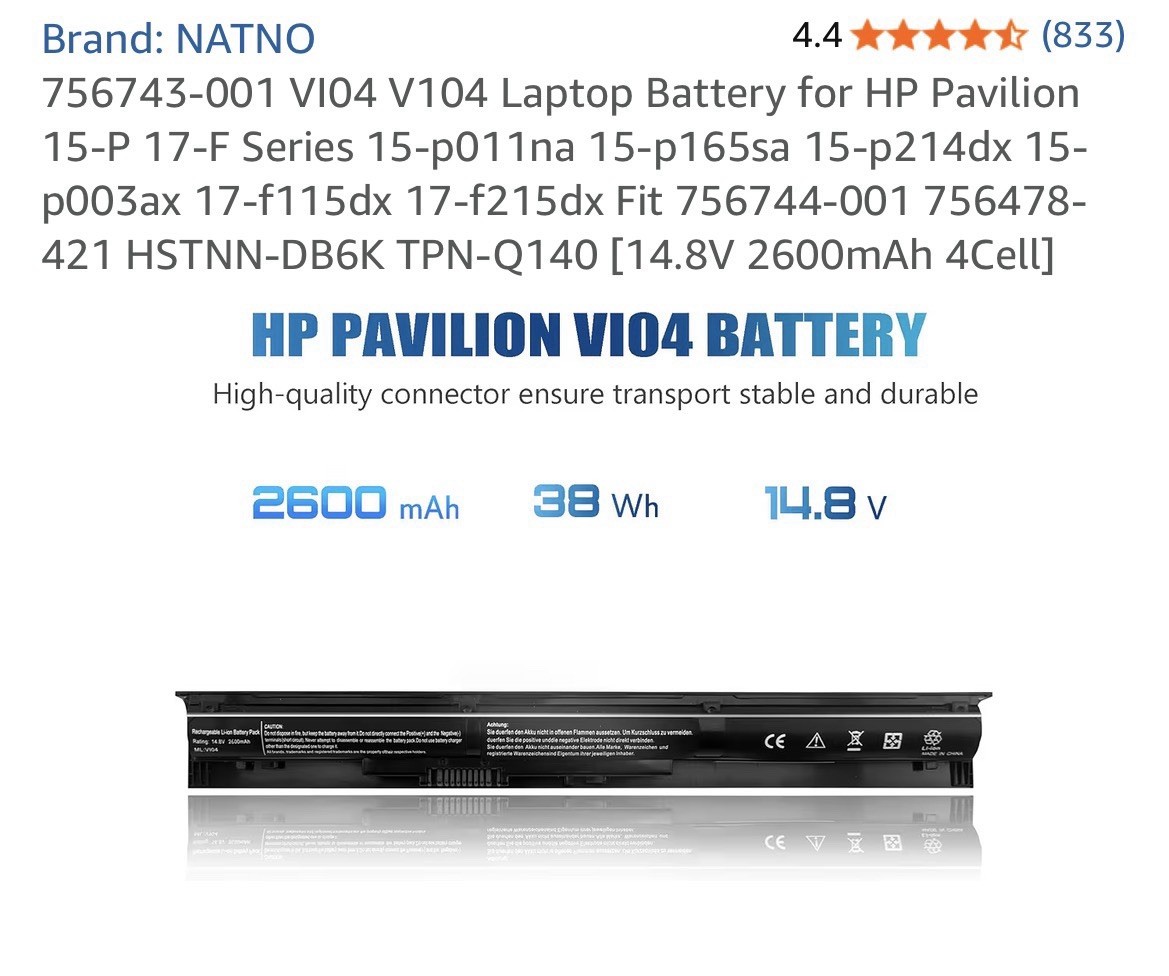Genuine VI04 Battery ProBook 455 G2 440 450 756743-001 756745-001 756744-001