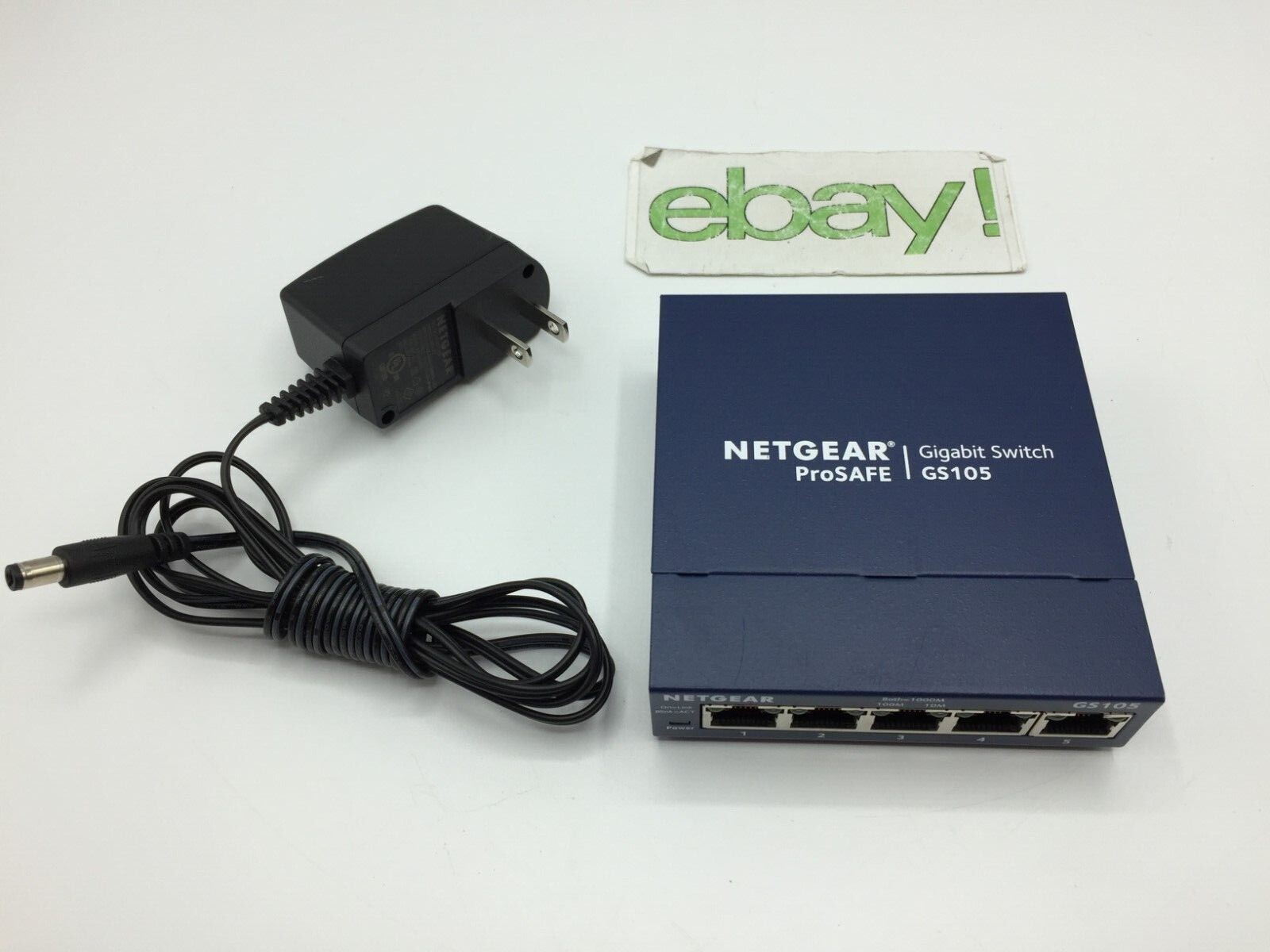 Netgear GS105 V5 Prosafe 5 Port Gigabit Switch WITH POWER ADAPTER 