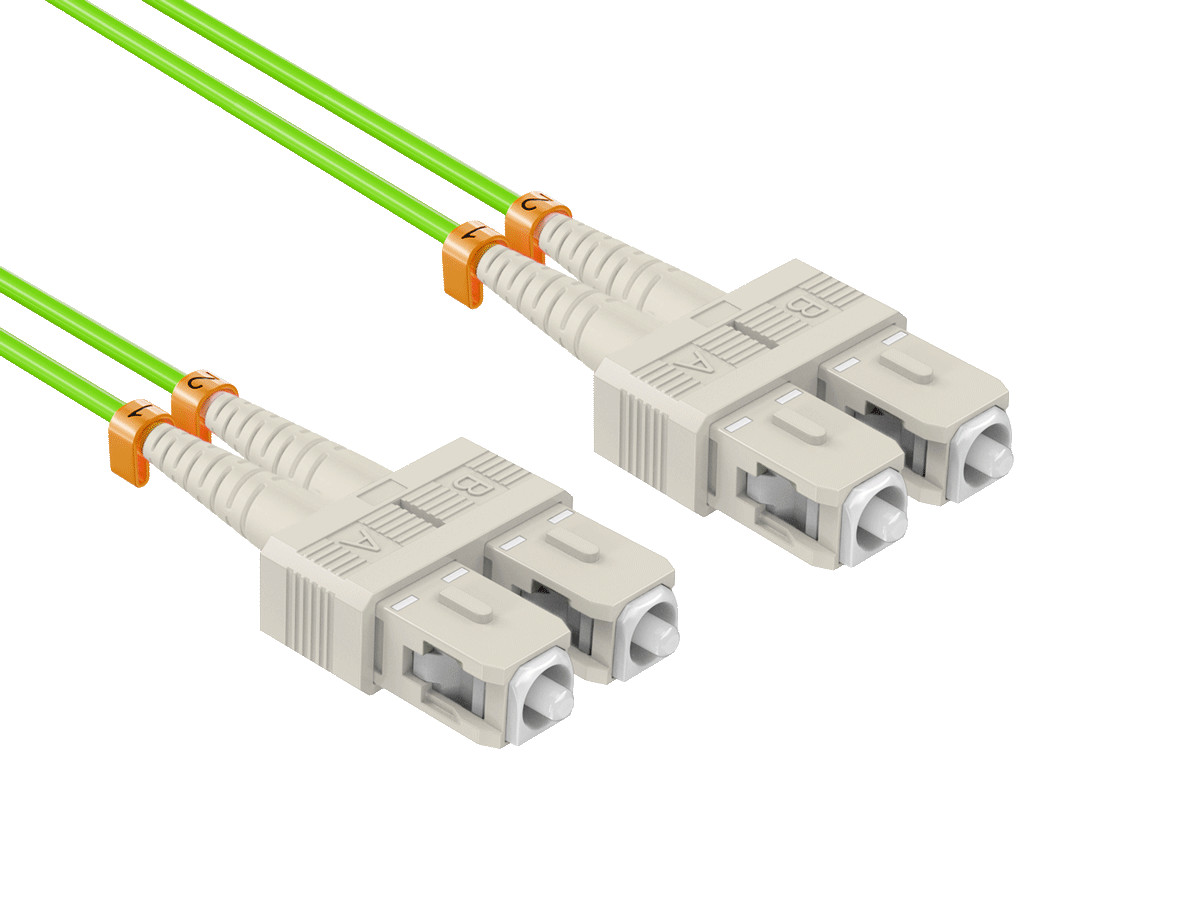 OM5 Wide Band SC/UPC to SC/UPC Duplex Corning Fiber Cable Multimode 50/125