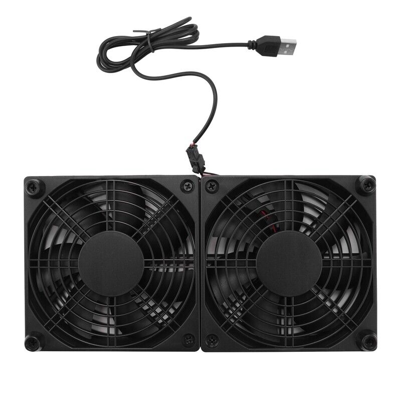 4X(120Mm 5V USB Powered PC Router Dual Fans High Airflow Cooling Fan for1250