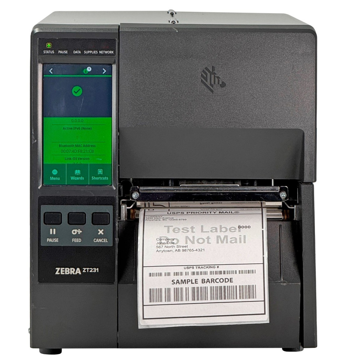 TESTED Zebra ZT231 Direct Thermal Industrial Barcode Label Printer LAN USB BT