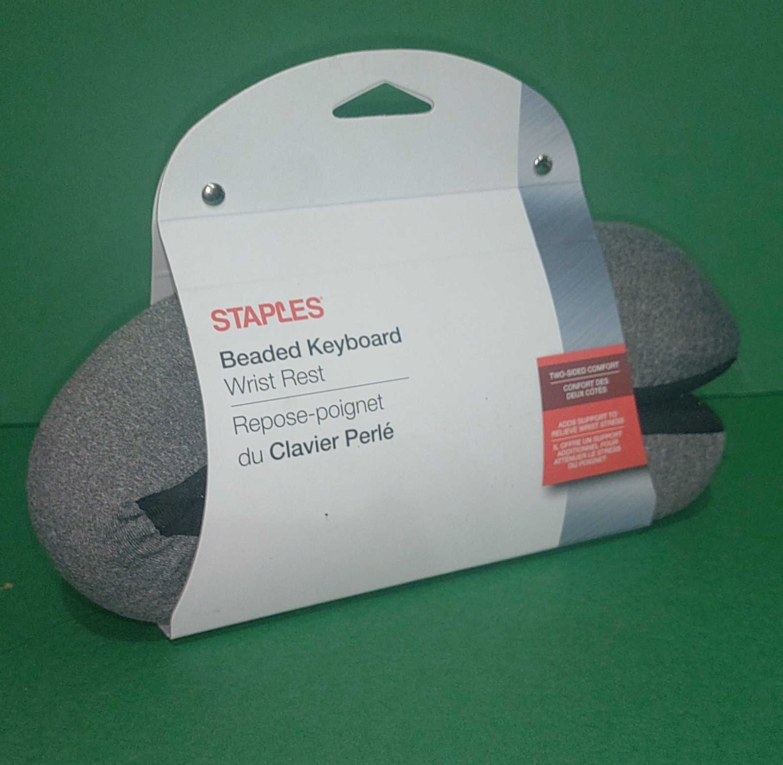 Staples Beaded Keyboard Wrist Rest with Micro Beads Gray Brand New