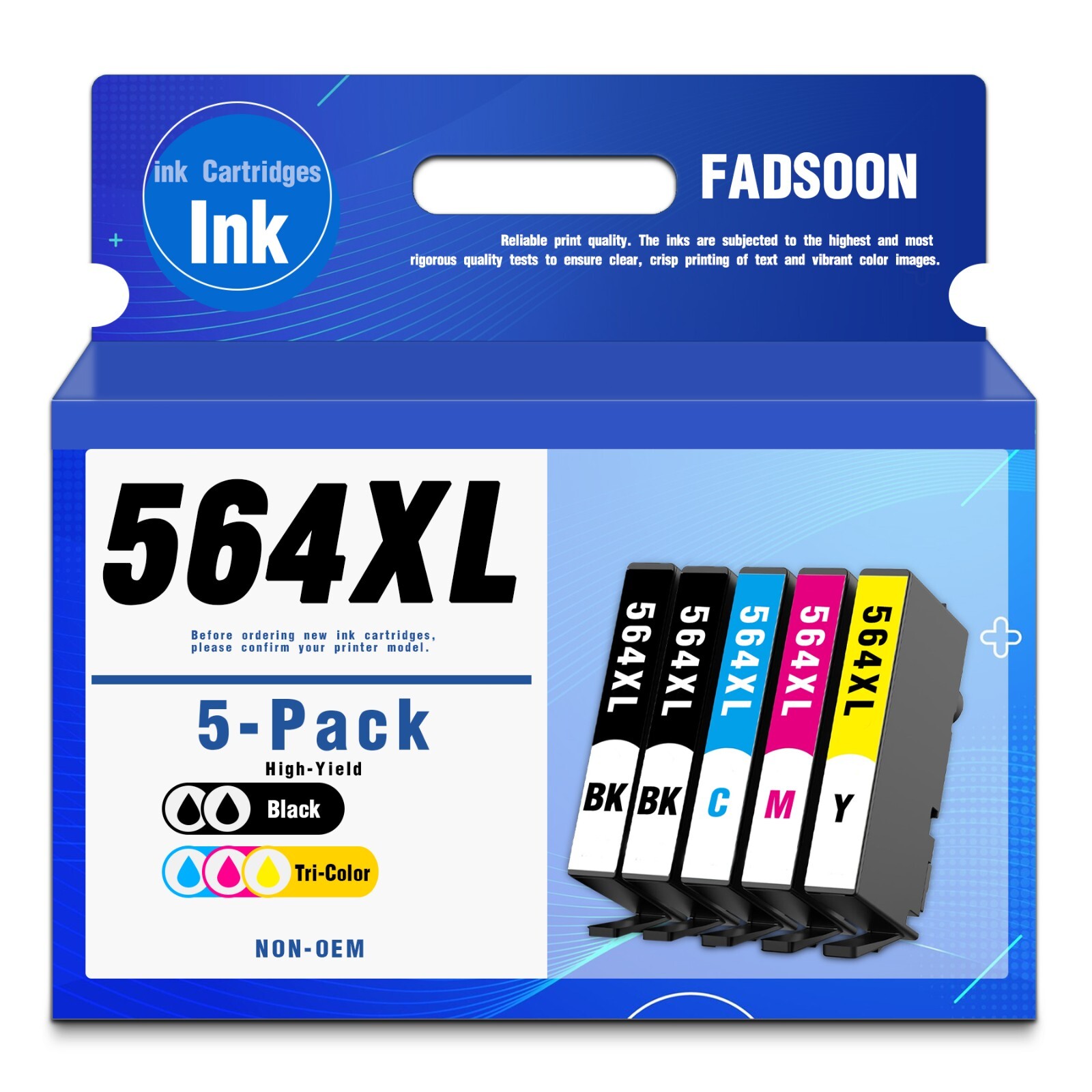 564XL 5PK 5 Color Photo Ink Cartridge Photosmart Premium C309a C310a Officejet