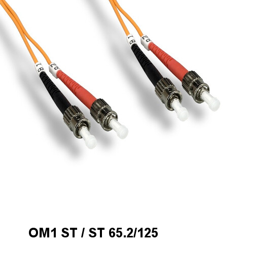 10x Kentek 10 m OM1 ST to ST Multi-Mode Fiber Optic Cable 62.5/125 Duplex UPC
