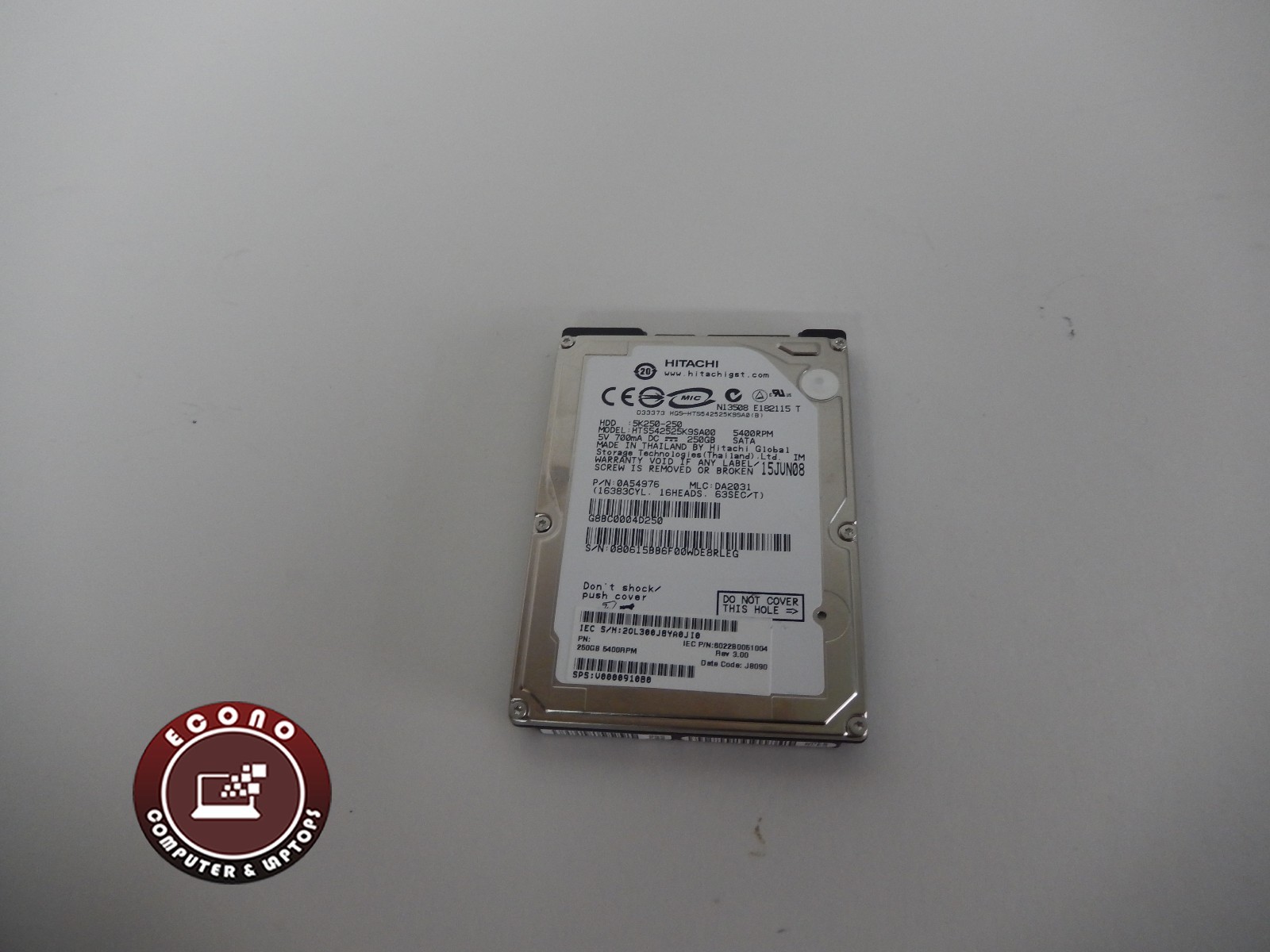 Toshiba L305D-S5895 L305D HITACHI 250GB Hard Drive HTS542525K9SA00 0A54976  