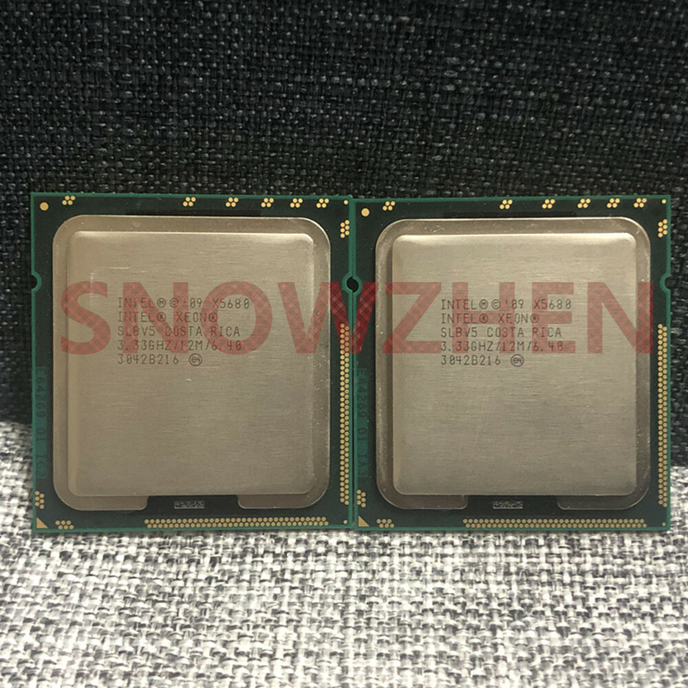 Matching pair Intel Xeon X5680 CPU 6 Core 3.33GHz 12MB LGA 1366 SLBV5 Processors