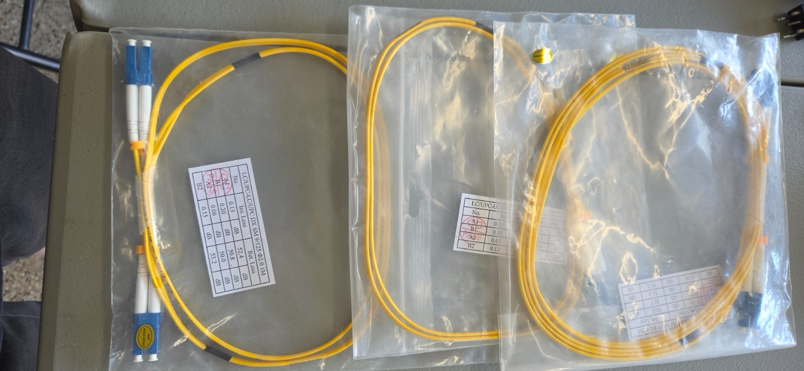 LC/UPC-LC/UPC DX SM 9/125 Ф2.0 2M, 2 Meter  - (3Pack fiber cable)