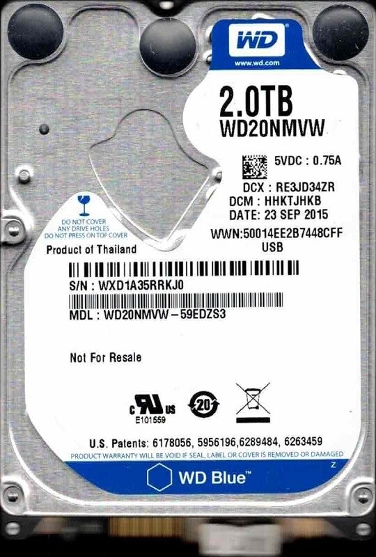 WD20NMVW-59EDZS3 DCM: HHKTJHKB WXD1A SEP 2015 Western Digital 2TB