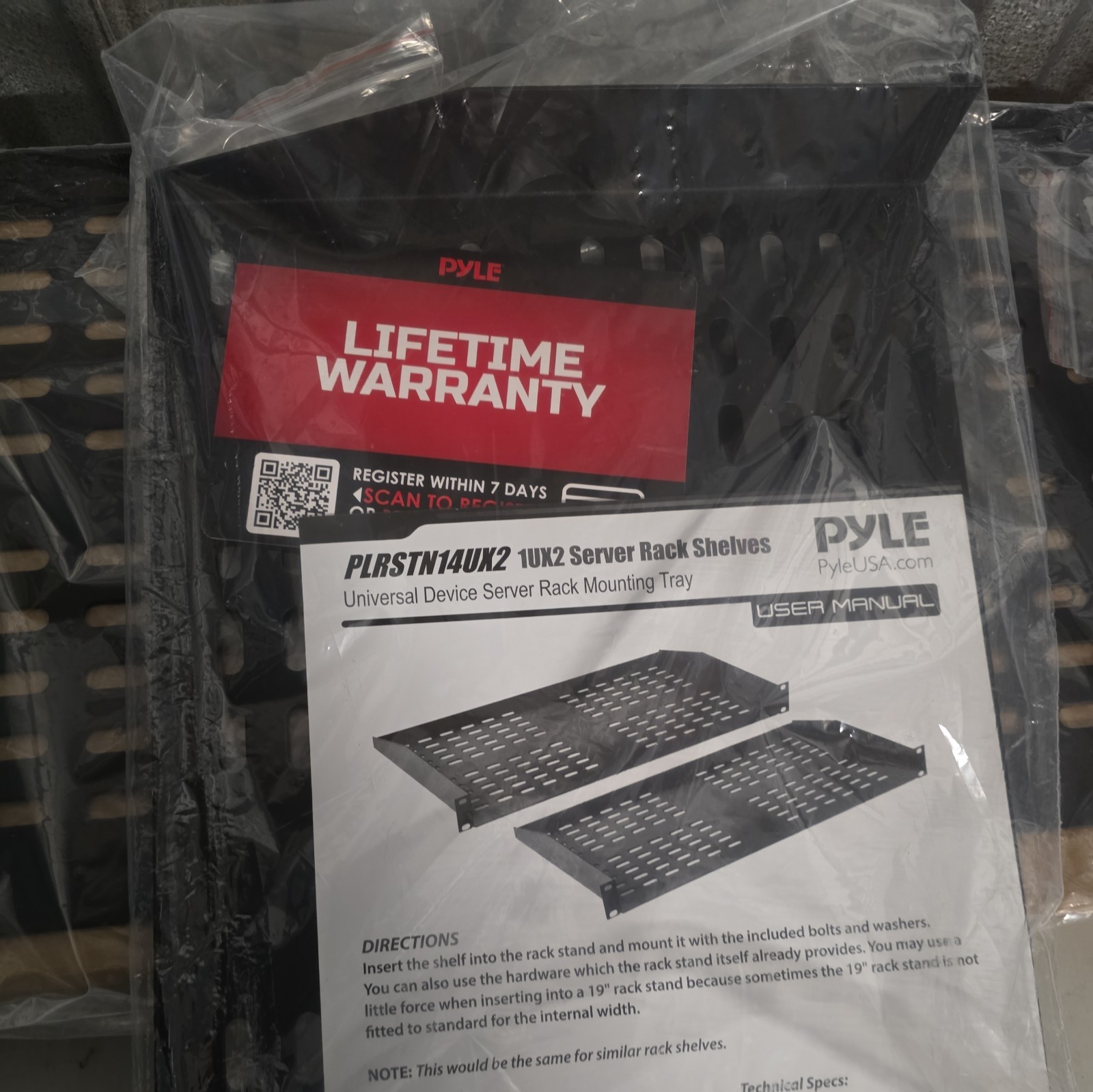 Pyle PLRSTN14UX2 2-Pc 1U Server Rack Shelf, Vented Shelves for Good Circulation