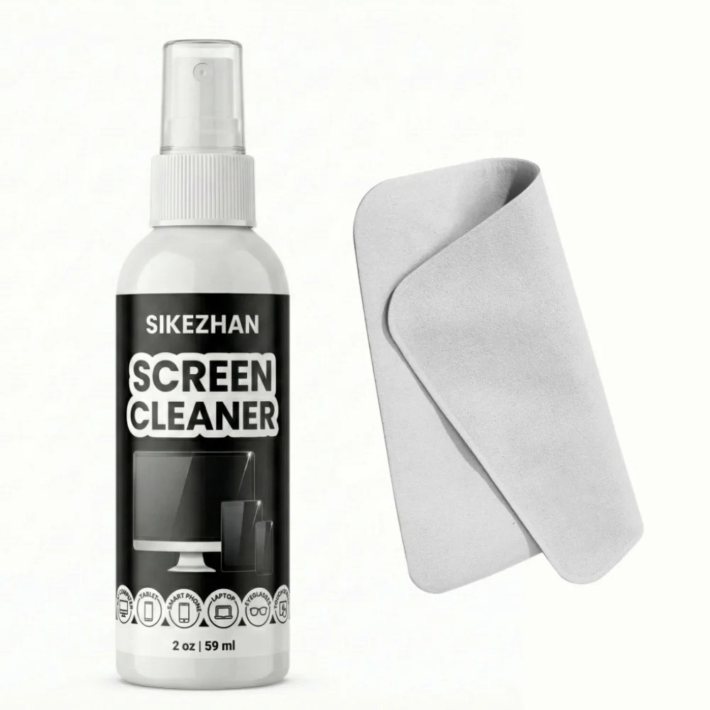 SIKEZHAN Screen Cleaner Spray Kit with Polishing Cloth Streak-Free Laptop Mac