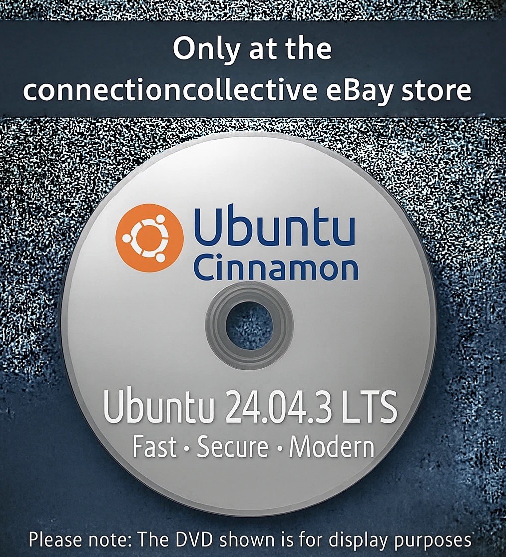 Ubuntu Cinnamon 24.04.3 LTS Live Install DVD Latest NEW VERSION FLORIDA SHIPPER